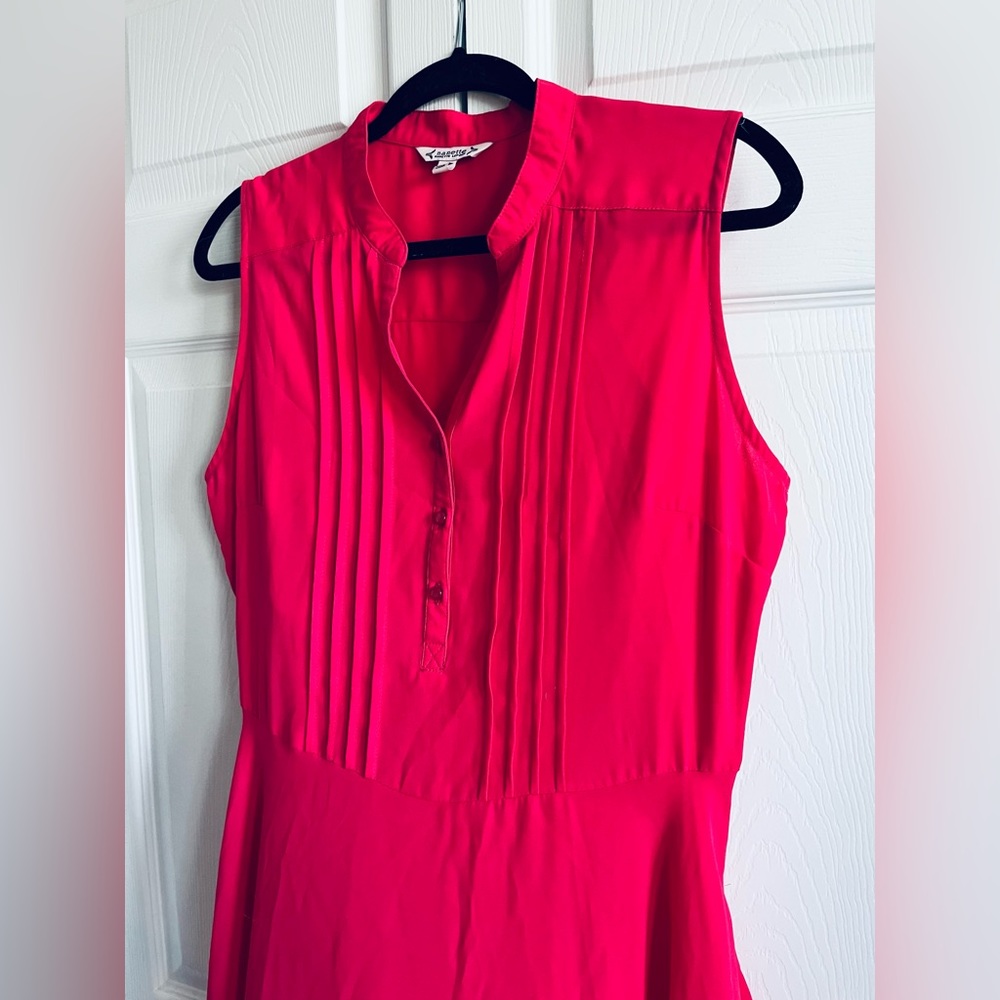 Nanette Lepore Monticello Rose Pink Dress Size 8 Waist Tie Sleeveless with Slip